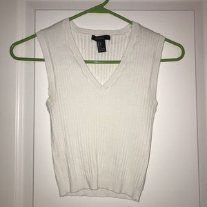 White V Neck Tank Top